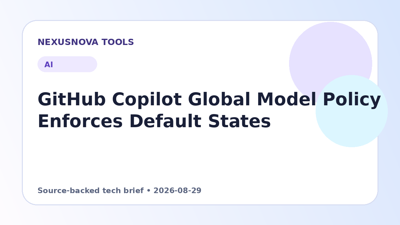 GitHub Copilot Global Model Policy Enforces Default States