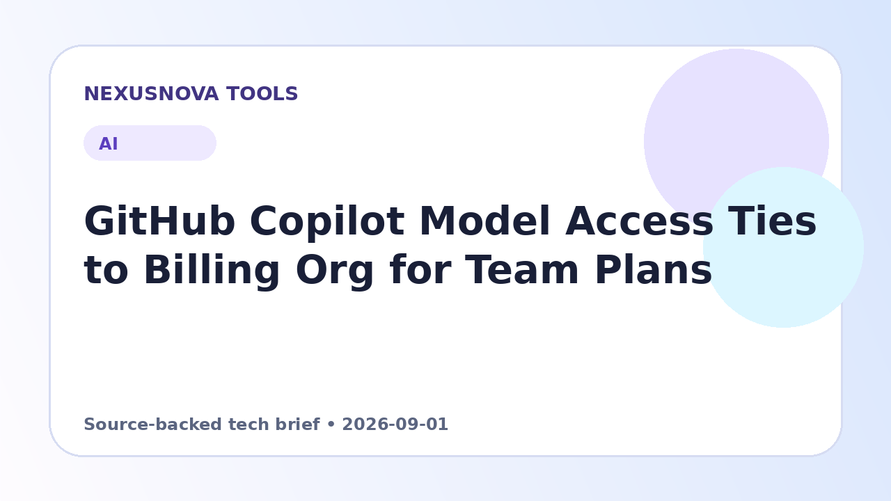 GitHub Copilot Model Access Ties to Billing Org for Team Plans